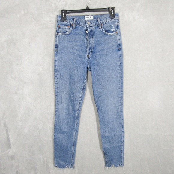 AGOLDE Nico High Rise Slim Fit Ankle Crop Jeans Size 26 Light Wash Denim - Picture 1 of 16